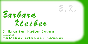 barbara kleiber business card